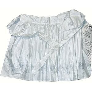 Vtg Apron 1966 Lee Wards Kit Cotton Chintz Stamped Cross Stitch Thread Included